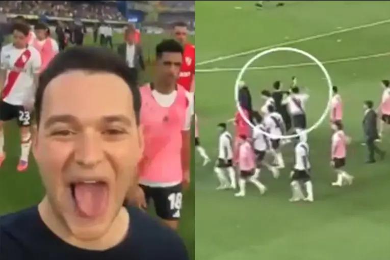 Video del hincha de Boca que se burló de River y fue agredido por Salas en La Bombonera