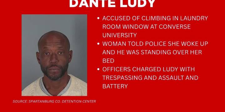 Man accused of climbing in dorm window at Converse University