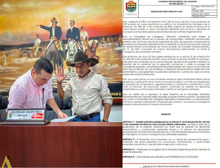 U DE CARTAGENA LE DA «MATERILE» A CONTRATO DE CONCURSO PARA ELEGIR CONTRALOR Y ASAMBLEA QUEDA «TURULETA» CON FUTURO DEL PROCESO…