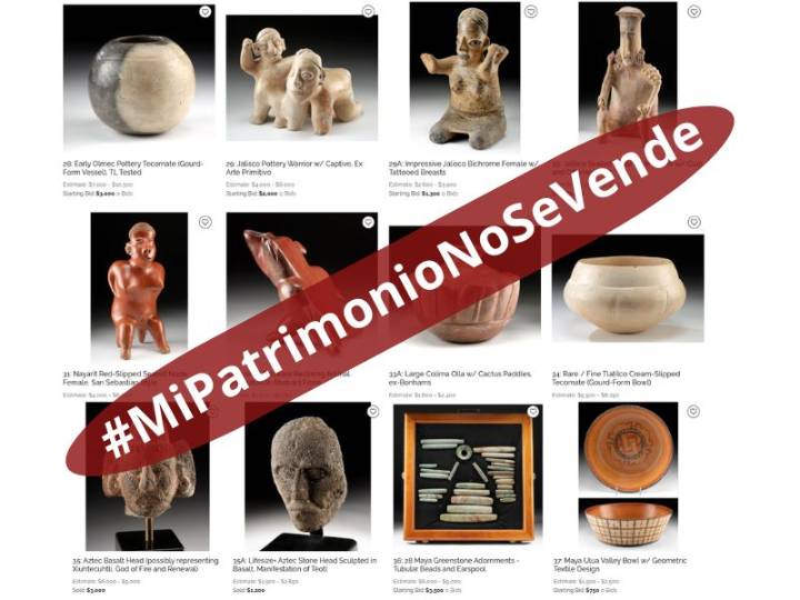 Secretaría de Cultura exige detener subasta de 39 piezas prehispánicas en Estados Unidos