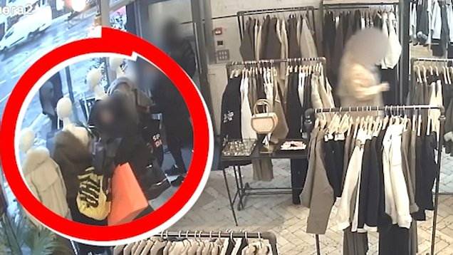 Thieves steal £1,700 worth of clothes from boutique as staff watch on helplessly