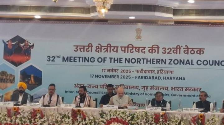 Home Mininster Amit Shah chairs 32nd Northern Zonal Council Meeting in Haryana's Faridabad; Bhagwant Mann Participates