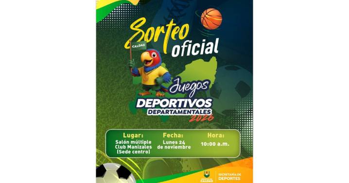 Caldas se alista para los Juegos Departamentales 2026: sorteo y nuevos desafíos deportivos