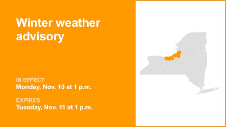 NY weather: Winter weather advisory in place for New York until Tuesday afternoon