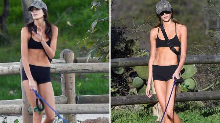 Kaia Gerber Sizzles in Skimpy Workout Attire During Dog Walk