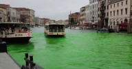 Greta Thunberg banned from Venice after Grand Canal dyed green