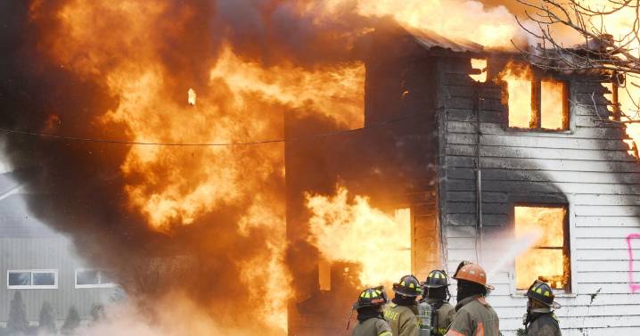 Fire department train using controlled burn in North Kingsville