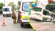 Conductor de micro evita fiscalización, choca autos y se da a la fuga dejando dos lesionados en San Bernardo