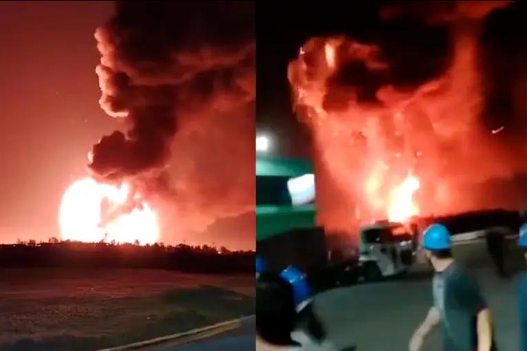 Explotó una fábrica en Ezeiza, se incendia el polo industrial y trabajan decenas de bomberos