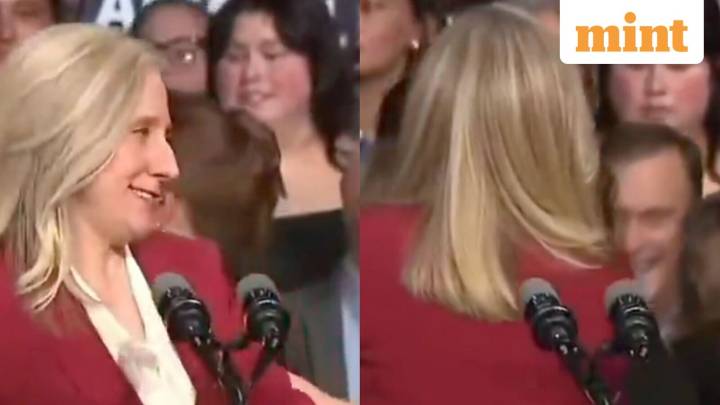 Watch: Abigail Spanberger pauses victory speech to help fainting woman