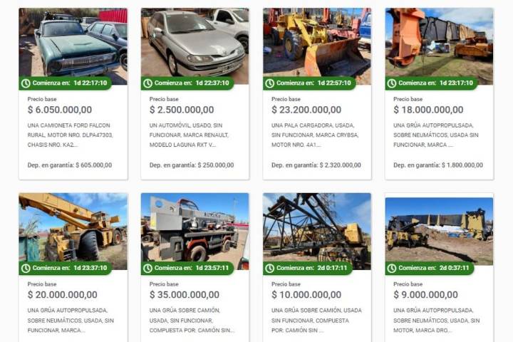 Remates. Cómo comprar autos y grúas desde $2,5 millones a través de una subasta online