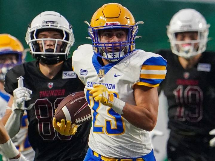 One last stop: Saskatoon Hilltops' Jace Mowles prepares for final junior football game