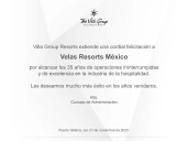 Villa Group Resorts felicita a Velas Resorts México