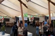 Caos en Vitacura: lluvias provocan impactante colapso del techo en feria Bazar ED del Parque Bicentenario