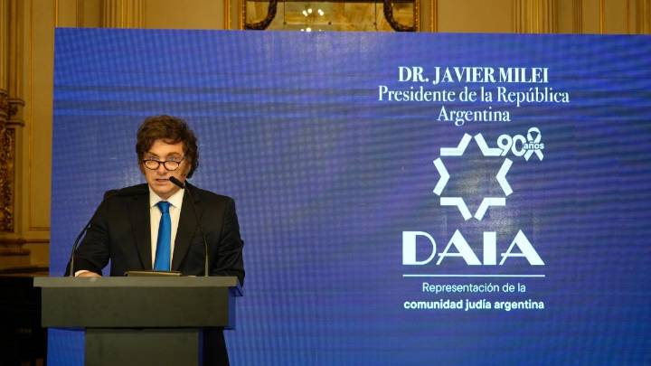 Javier Milei, en el 90°aniversario de la DAIA: "Vamos a impulsar los vínculos entre Israel y América latina"