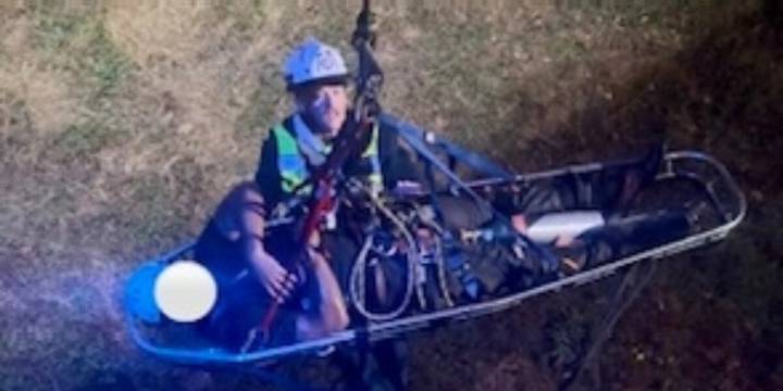 Longview FD special ops team rappels down I20 embankment to save victim