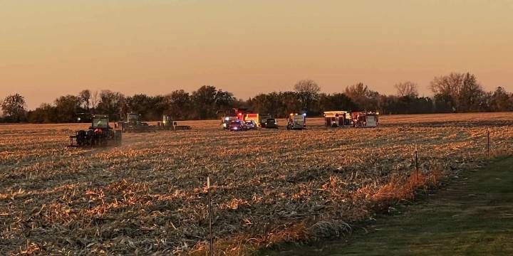 1 found dead in combine after field fire in Rochelle