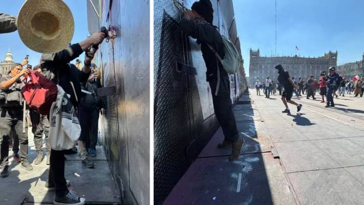Marcha Generación Z: Manifestantes buscan derribar muro que protege Palacio Nacional