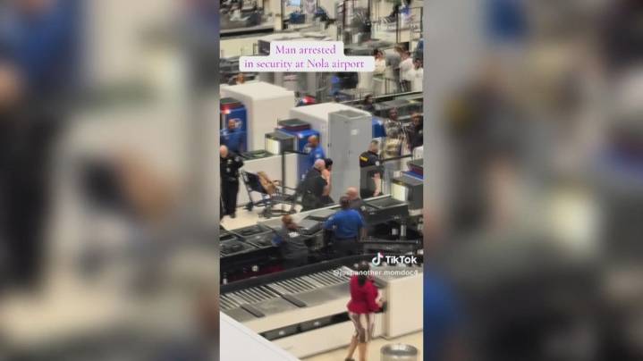 Man arrested after stripping down to underwear at Armstrong International Airport