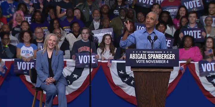 Obama speaks at Norfolk rally to campaign for Spanberger