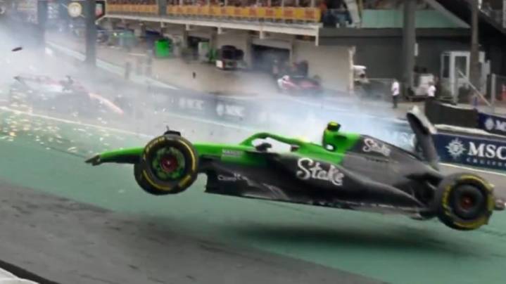 Gabriel Bortoleto tuvo un fuerte accidente en la Sprint que lo dejará fuera de la Qualy en el GP de Brasil