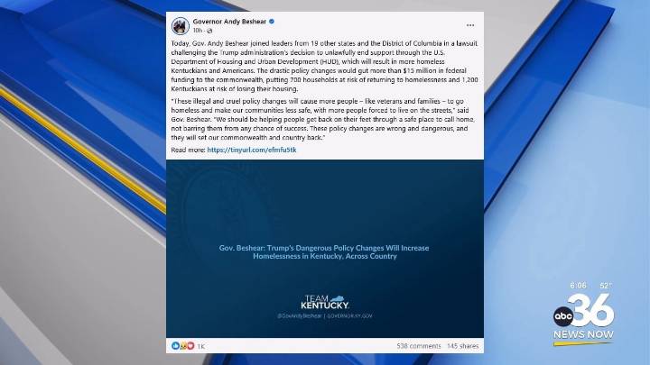 Governor Beshear joins lawsuit against Trump Administration