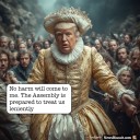 Donald Antoinette on the tumbril come the uprising