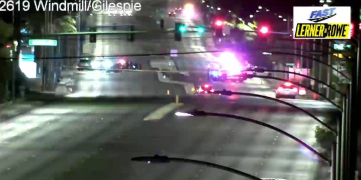 South Las Vegas crash sends motorcyclist to hospital, police say