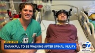 15-year-old Long Beach athlete walks out of hospital to cheers after temporary paralysis from spinal injury