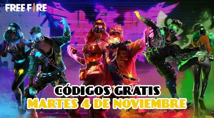 Lista de Códigos Free Fire de HOY, martes 4 de noviembre: canjea skins, diamantes y armas GRATIS