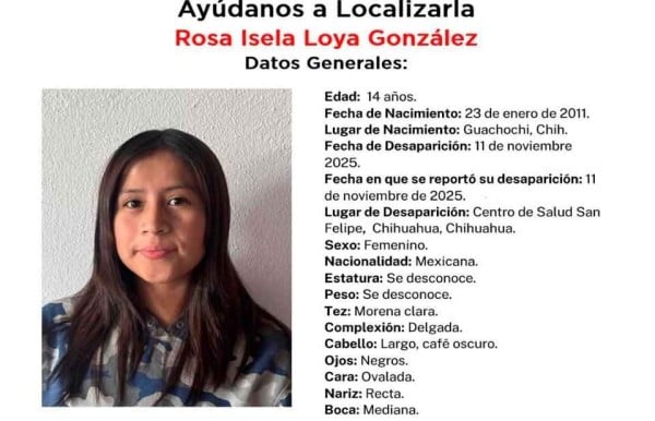 Desaparece menor de Centro de Salud San Felipe