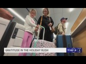 Travelers and workers at Tampa International Airport express gratitude ahead of Thanksgiving