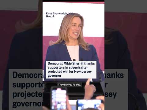 Democrat Mikie Sherrill thanks supporters in speech after projected win for New Jersey governor