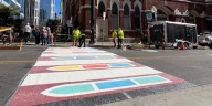 New downtown Nashville crosswalk depicts Ryman Auditorium’s iconic stained