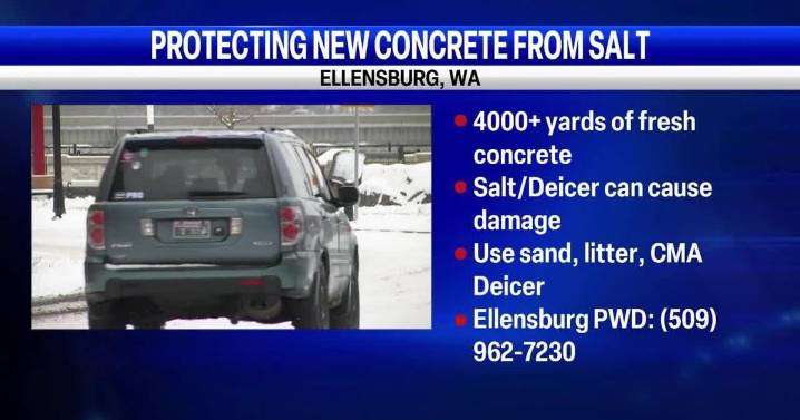 Ellensburg warns against road salt on new sidewalks to prevent damage