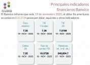 Banxico informa de los principales indicadores financieros al 19 de noviembre