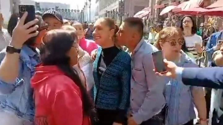Acosa hombre a Claudia Sheinbaum en Centro Histórico de CDMX