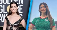 Redes sociales comparan a aficionada de la Selección Mexicana con la actriz Anne Hathaway