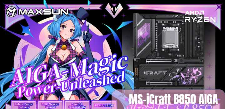 Maxsun MS-iCraft B850 AIGA Motherboard Is Next-Gen AMD Ryzen Ready & Features Anime Theme