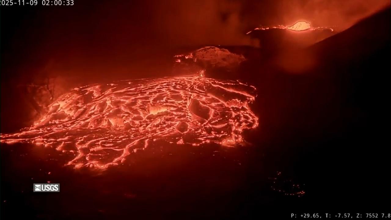 Lava pours from Kilauea volcano in Hawaii