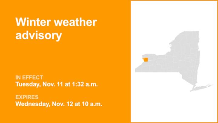 NY weather: Erie County under a winter weather advisory until Wednesday morning