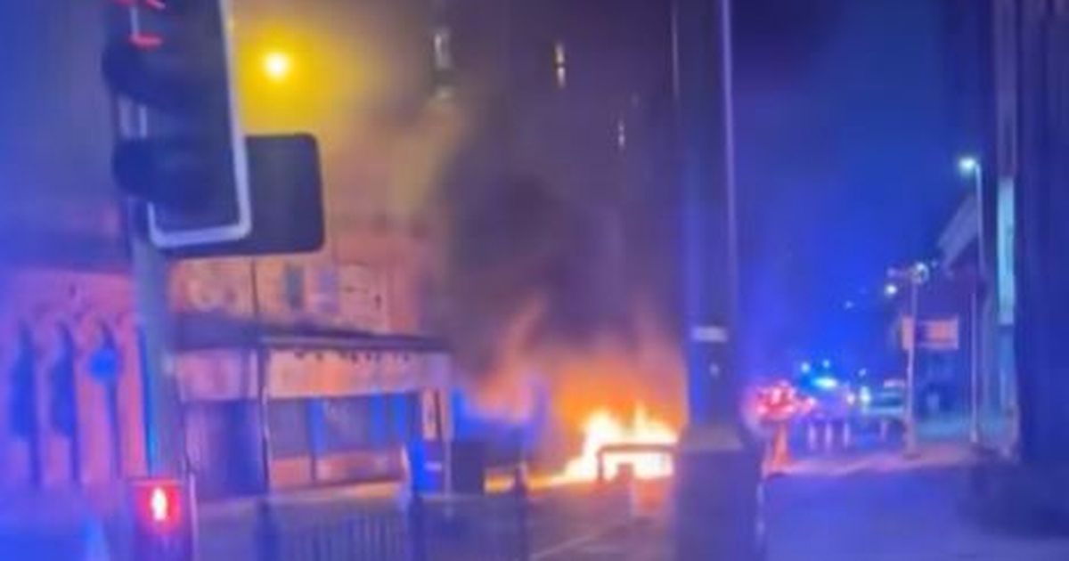 Smoke billows over Manchester city centre after dramatic car fire erupts