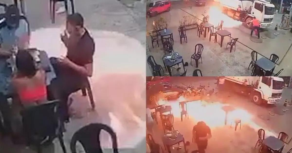 Encendió un cigarro y casi provoca una tragedia: impactante VIDEO de explosión en gasolinera de Brasil