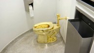 Flush with cash? A solid gold toilet is up for auction