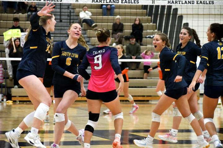 Photo gallery from the D1 volleyball regional semifinal between South Lyon and Brighton