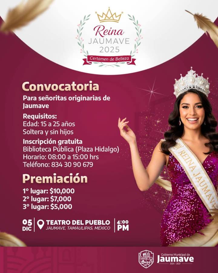 Invitan a participar en certamen Reina Jaumave 2025