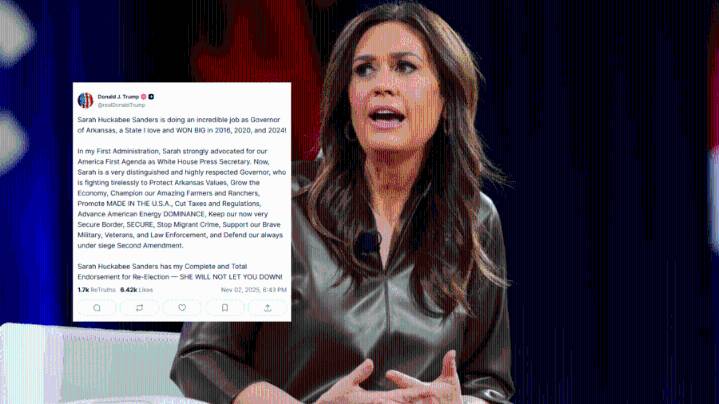 President Trump endorses Gov. Sanders for re