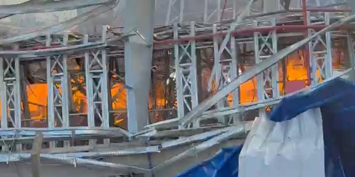 El desastre de Ezeiza desde adentro: un video registró el fuego y la destrucción entre hierros retorcidos y llamaradas