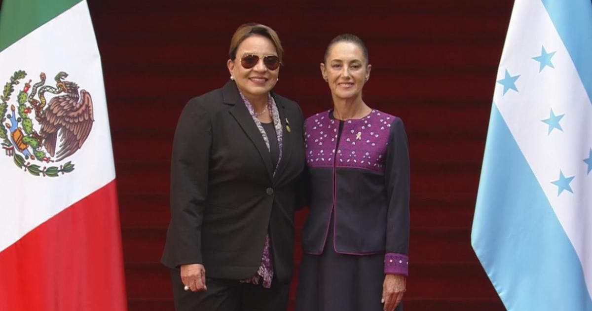 Sheinbaum recibe a la presidenta de Honduras, Xiomara Castro, en Palacio Nacional