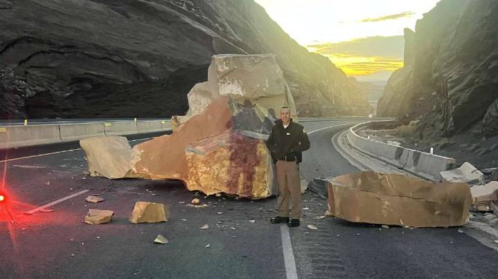 'Behemoth' boulder falls onto I-70 in Emery County